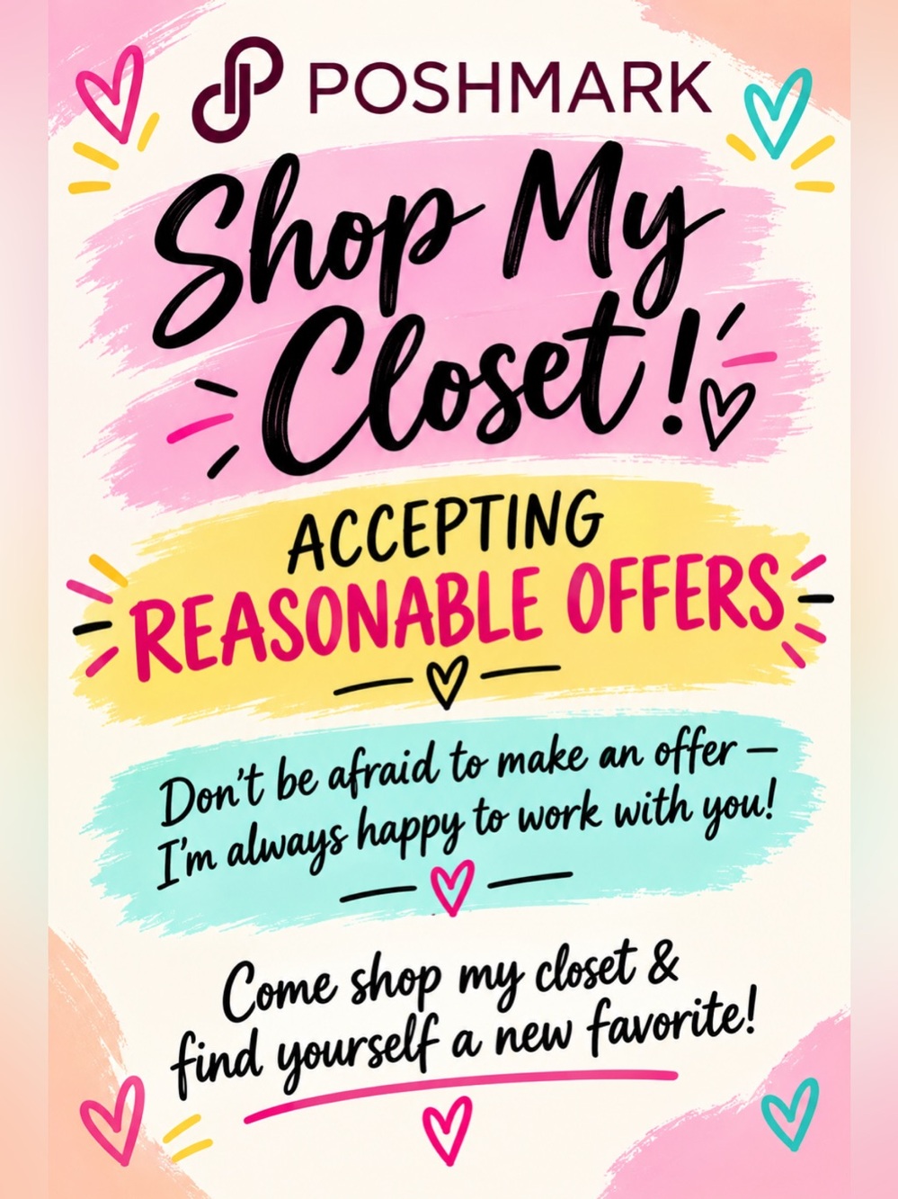 Shop My Closet Graphic Poster - Pink Multi